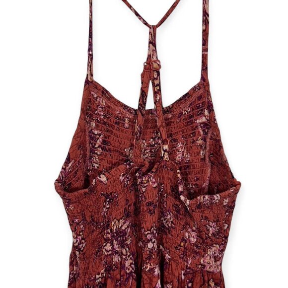 Maurice’s Rust Red Floral Maxi Sundress Strappy Back Boho Festival Size Small - Picture 7 of 7
